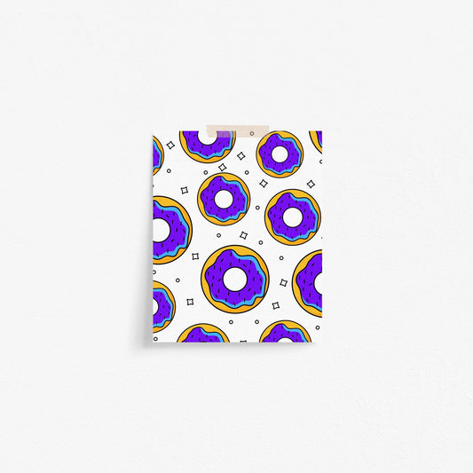 Purple Frosted Donut Pattern Art Print
