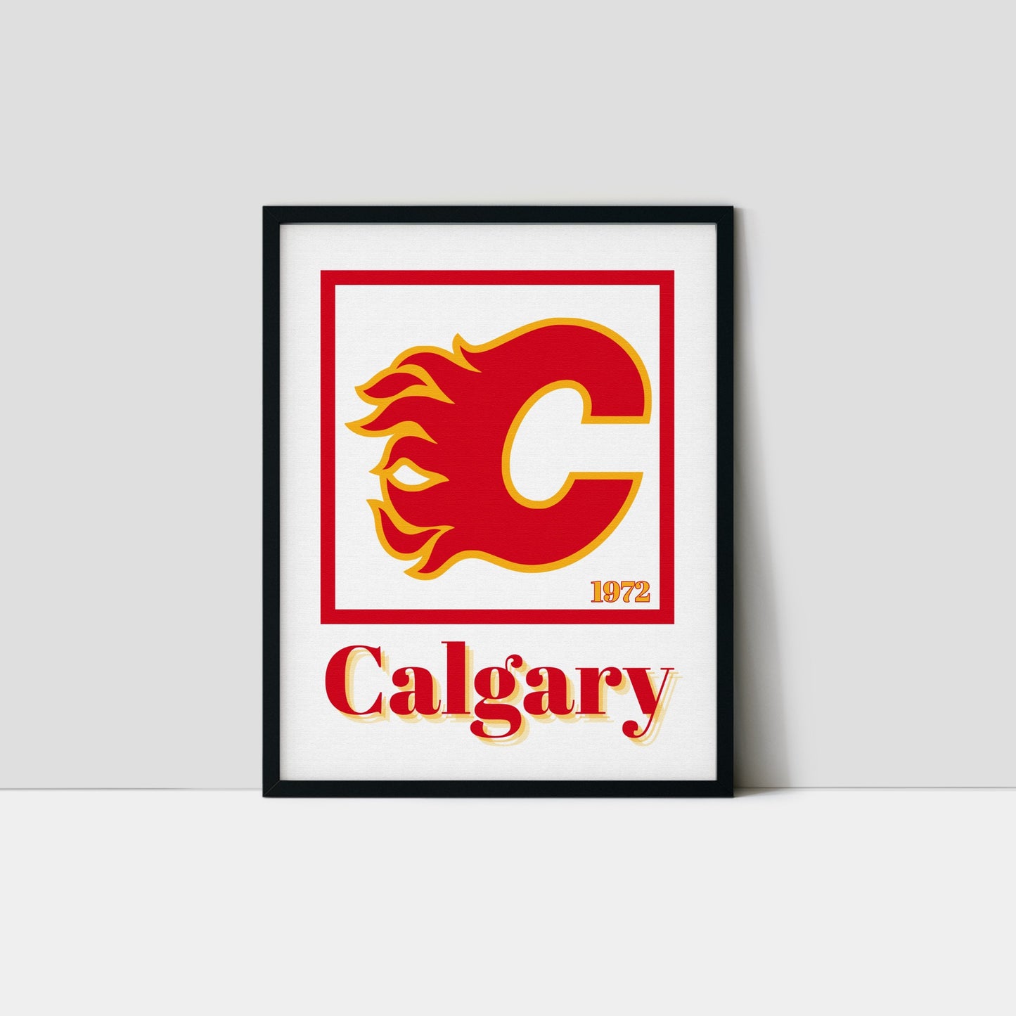 Calgary Flames Minimalist Art Print
