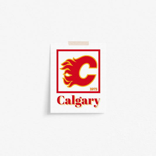 Calgary Flames Minimalist Art Print