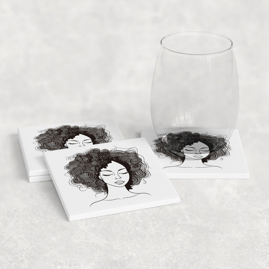 Curly Confidence Afro Beauty Coasters