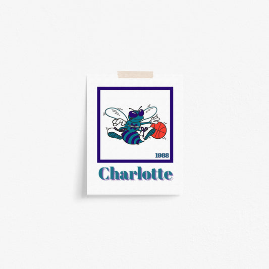 Charlotte Hornets Minimalist Art Print