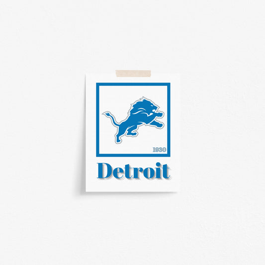 Detroit Lions Minimalist Art Print