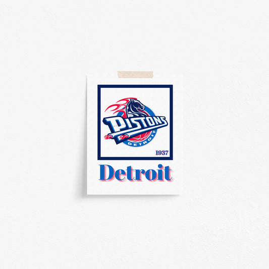 Detroit Pistons Minimalist Art Print