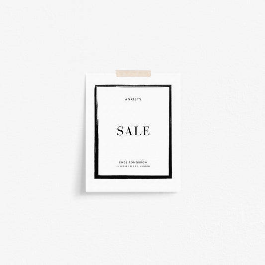 Anxiety Sale Minimalist Art Print