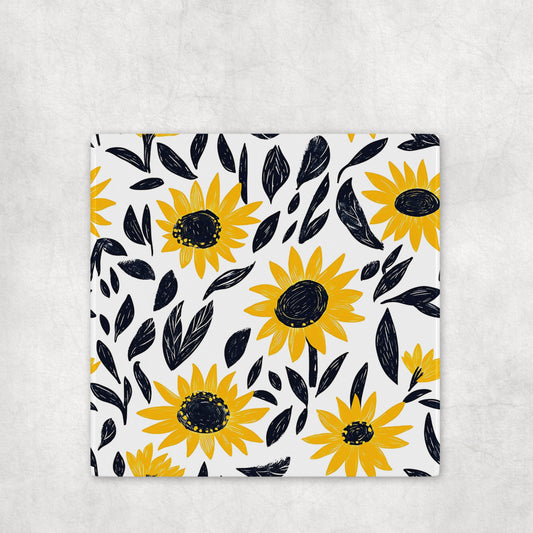 Golden Garden Floral Sunflower Coasters