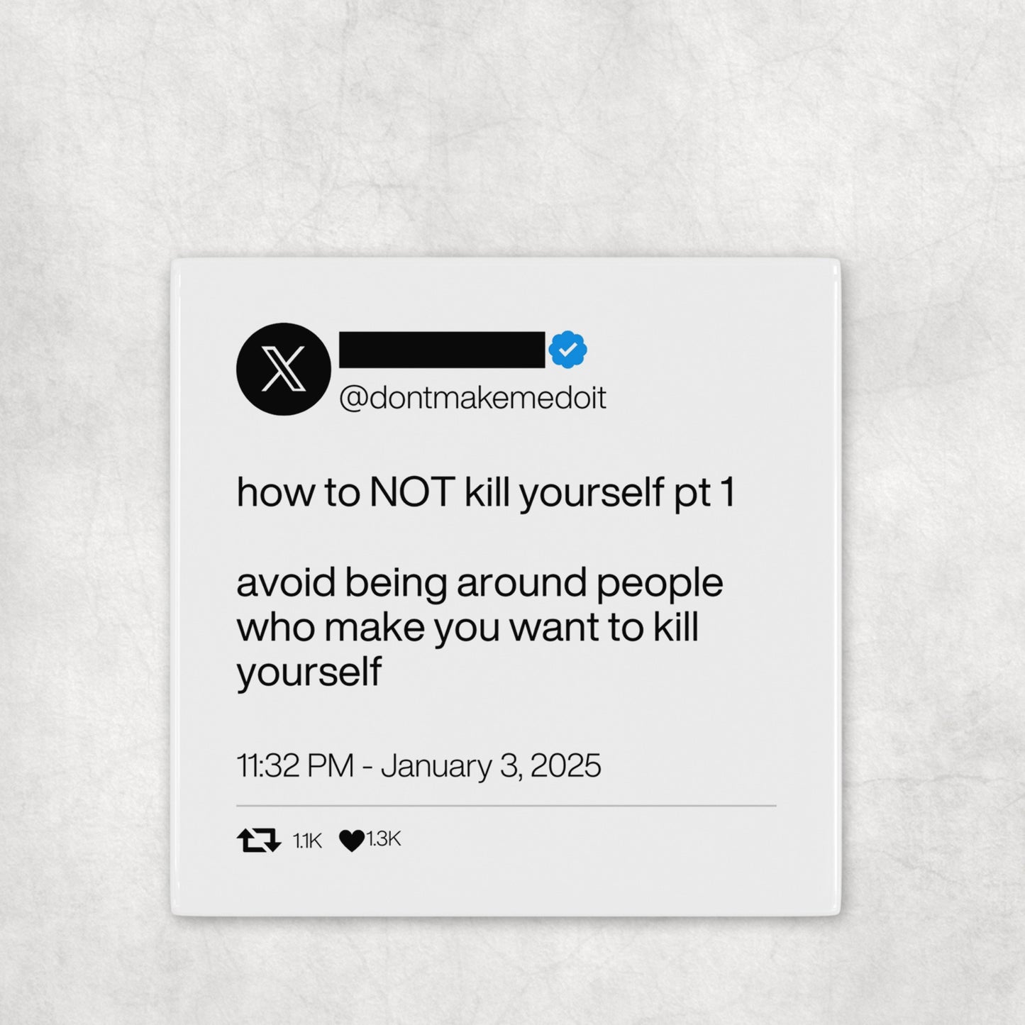 How To Not Kill Yourself Viral Tweet Coasters