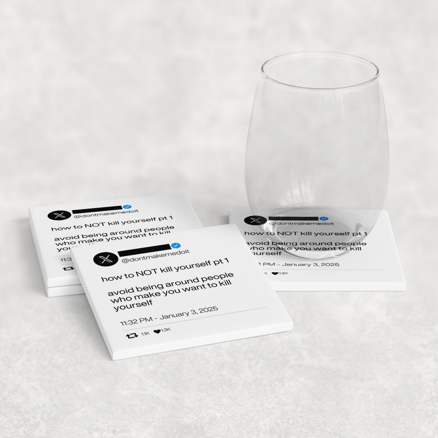 How To Not Kill Yourself Viral Tweet Coasters