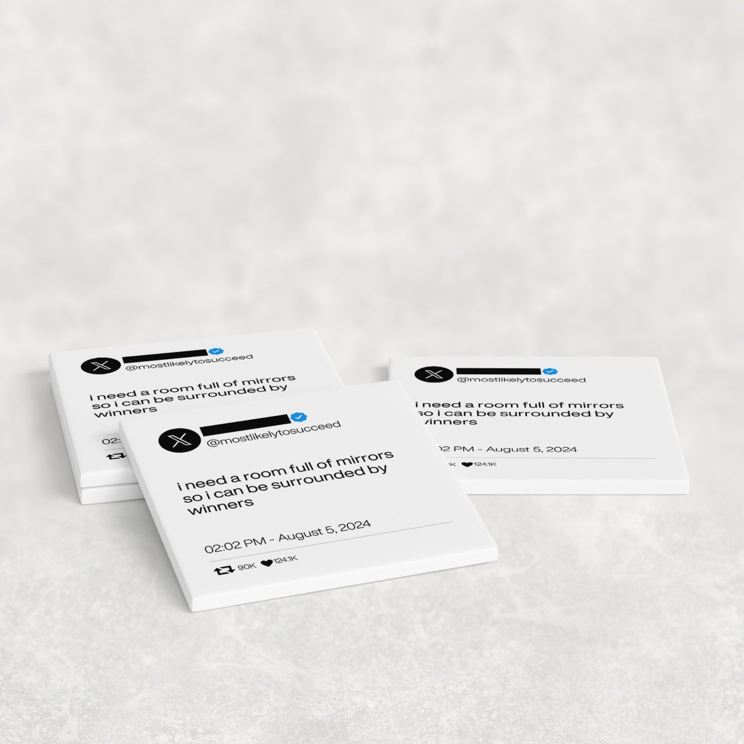 I Need A Room Full Of Mirrors Viral Tweet Coasters