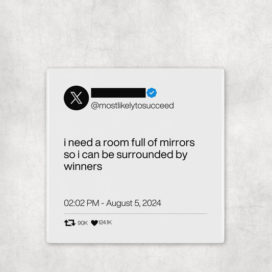 I Need A Room Full Of Mirrors Viral Tweet Coasters