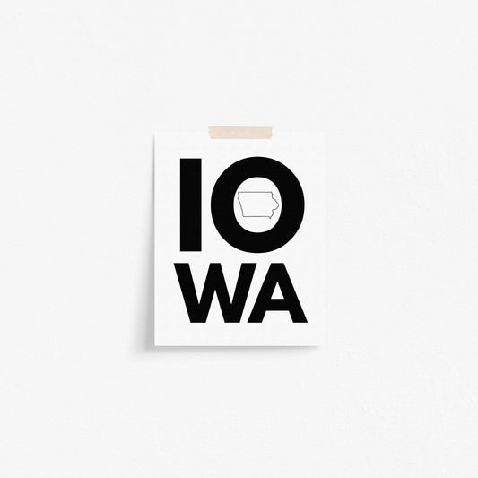 Iowa Bold Typography Art Print
