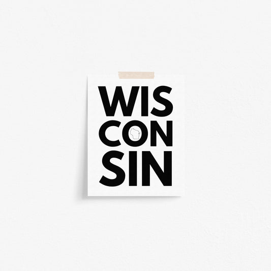Wisconsin Bold Typography Art Print
