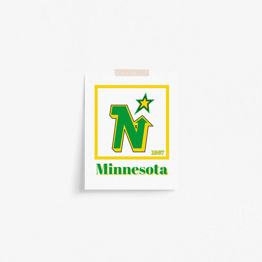 Minnesota North Stars Minimalist Art Print