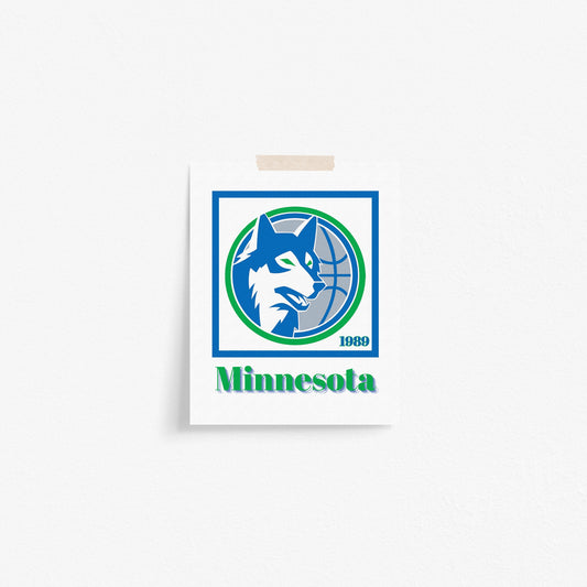 Minnesota Timberwolves Minimalist Art Print