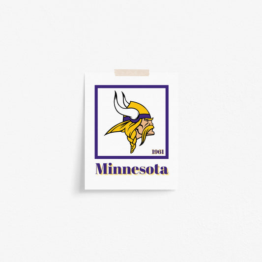 Minnesota Vikings Minimalist Art Print