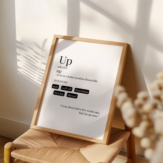Up Definition Art Print