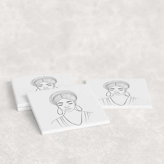 Divine Lines Afro Beauty Coasters