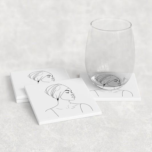Quiet Power Afro Beauty Coasters