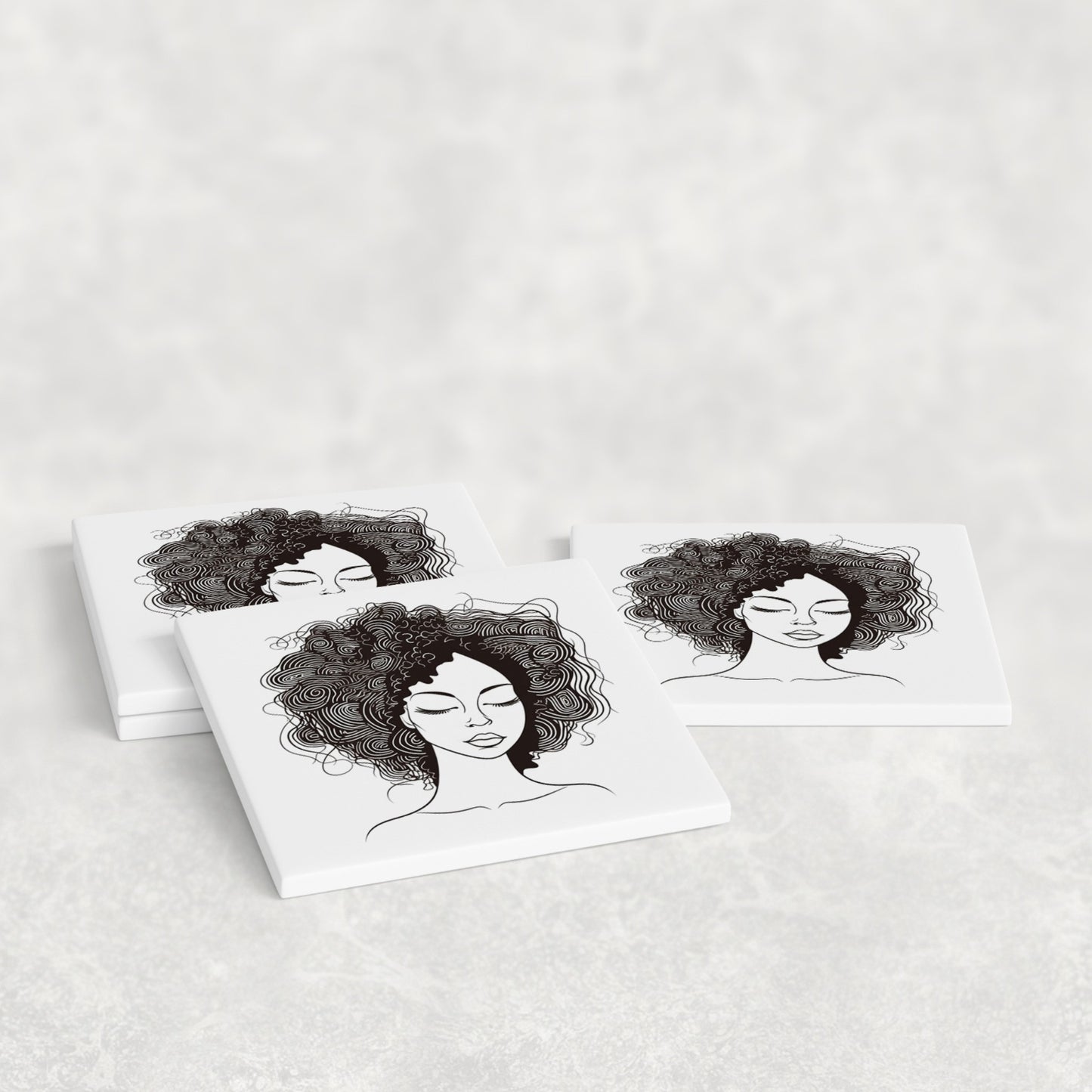 Curly Confidence Afro Beauty Coasters
