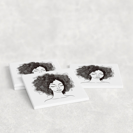 Curly Confidence Afro Beauty Coasters