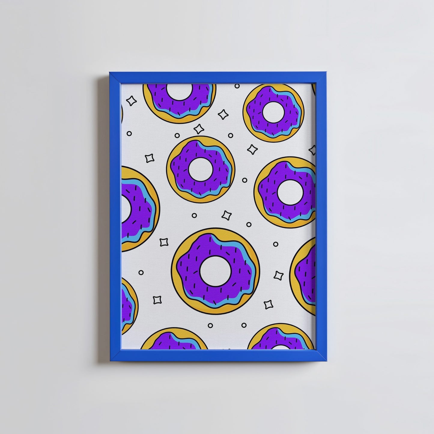 Purple Frosted Donut Pattern Art Print