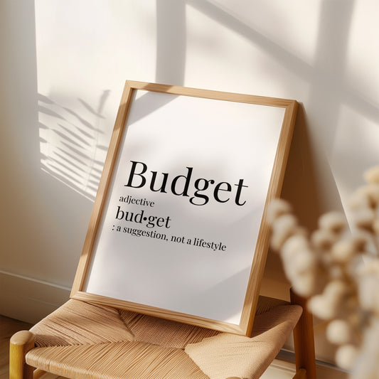 Budget Definition Art Print