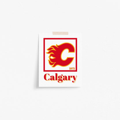 Calgary Flames Minimalist Art Print