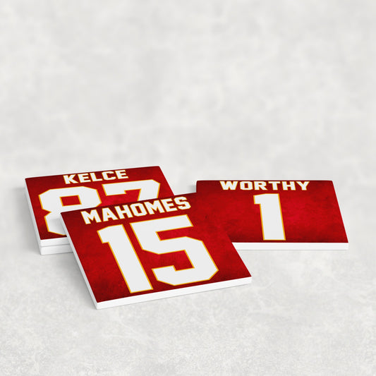 Kansas City Chiefs Jersey Inspired Coasters