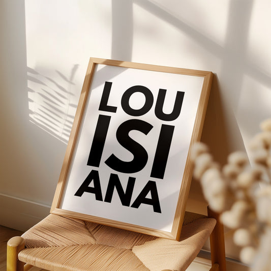 Louisiana Bold Typography Print