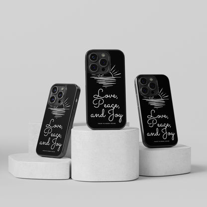 Love, Peace, and Joy iPhone Case