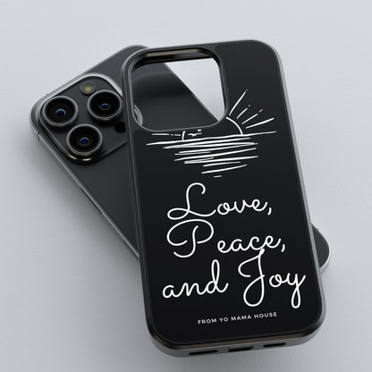Love, Peace, and Joy iPhone Case