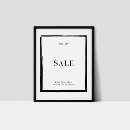 Anxiety Sale Minimalist Art Print
