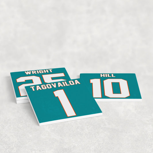 Miami Dolphins Jersey Inspired Coasters