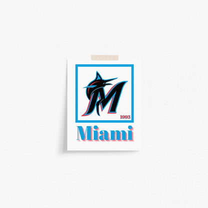 Miami Marlins Minimalist Art Print