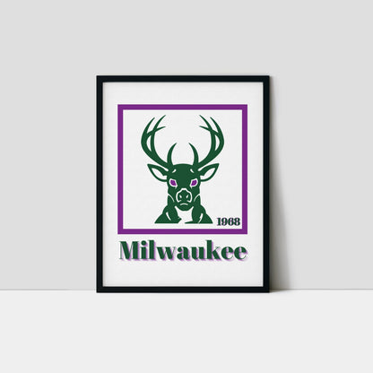Milwaukee Bucks Minimalist Art Print