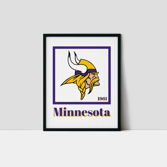 Minnesota Vikings Minimalist Art Print