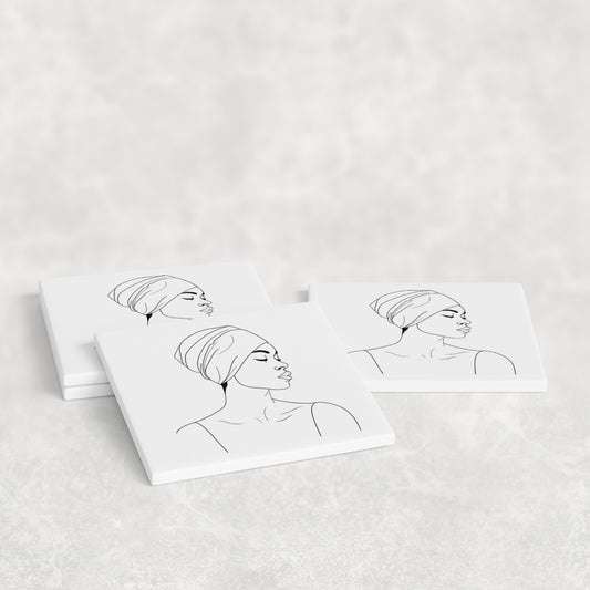 Quiet Power Afro Beauty Coasters