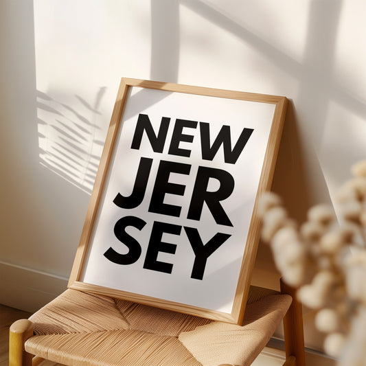 New Jersey Bold Typography Print
