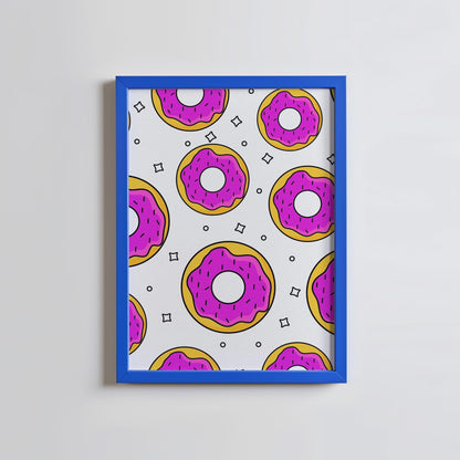 Pink Frosted Donut Pattern Art Print