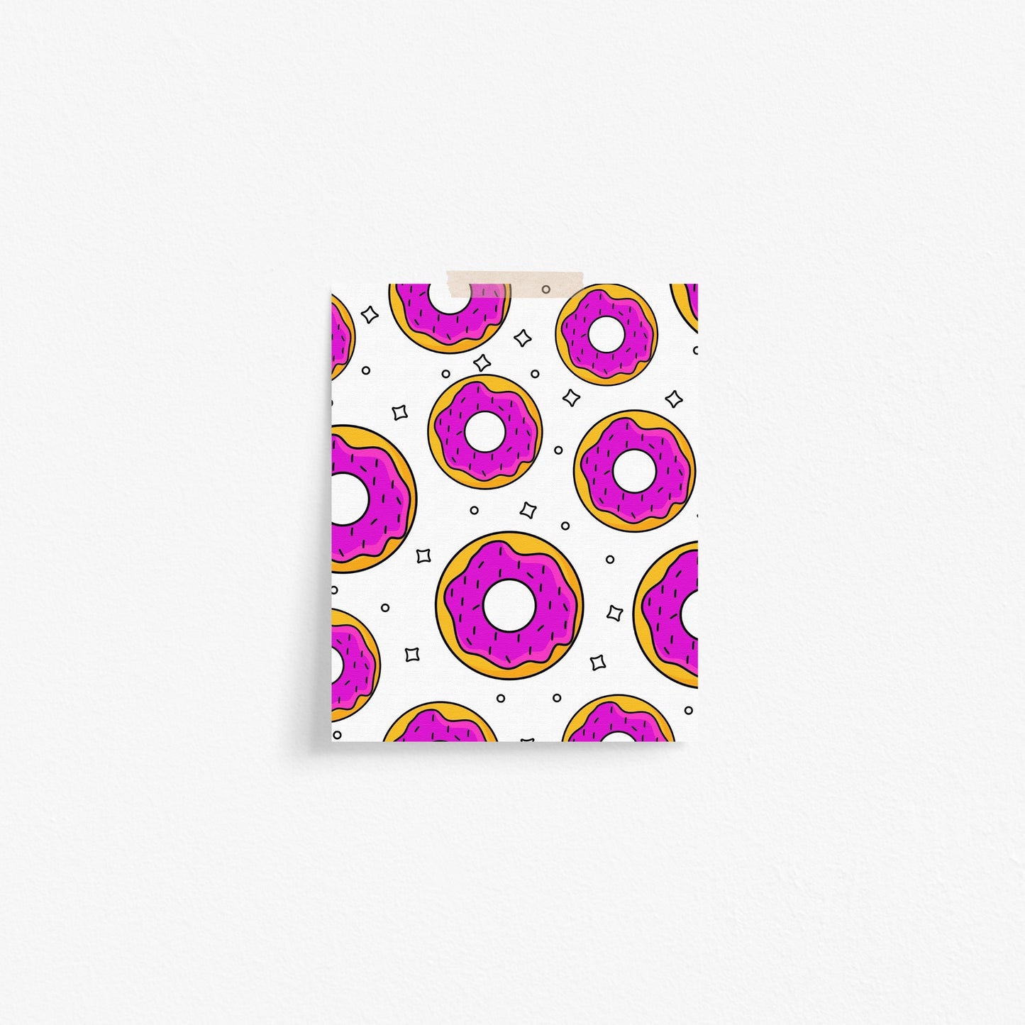 Pink Frosted Donut Pattern Art Print