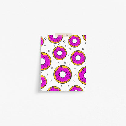 Pink Frosted Donut Pattern Art Print