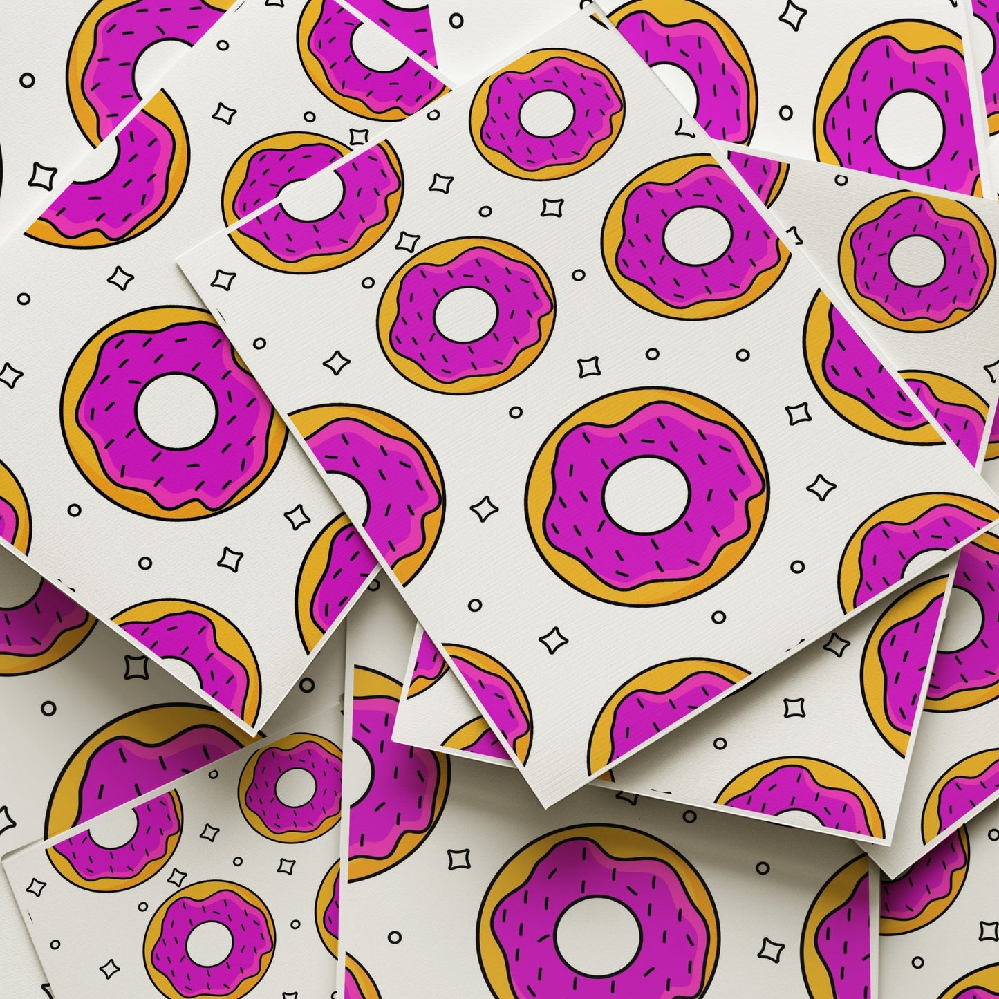 Pink Frosted Donut Pattern Art Print