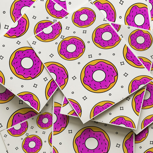 Pink Frosted Donut Pattern Art Print