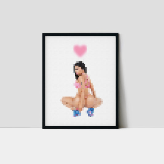 Pixelated Nicki Art Print