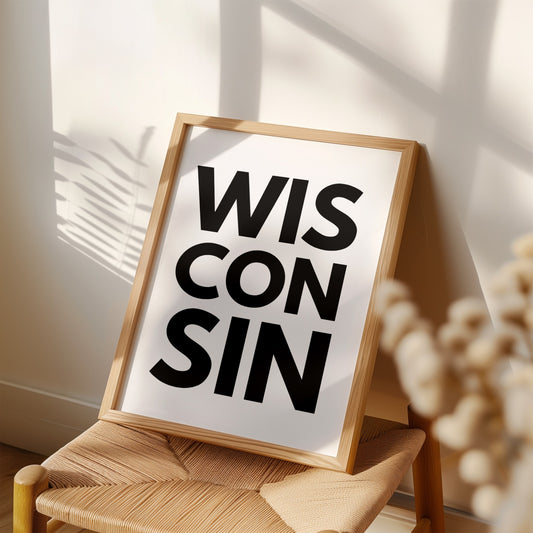 Wisconsin Bold Typography Print